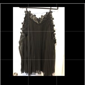 Black shift dress with attached boho sleeves